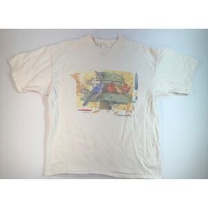 Vintage 1995 Marjolein Bastin Hallmark Bird Graphic T-Shirt XXL Cream Nature Tee